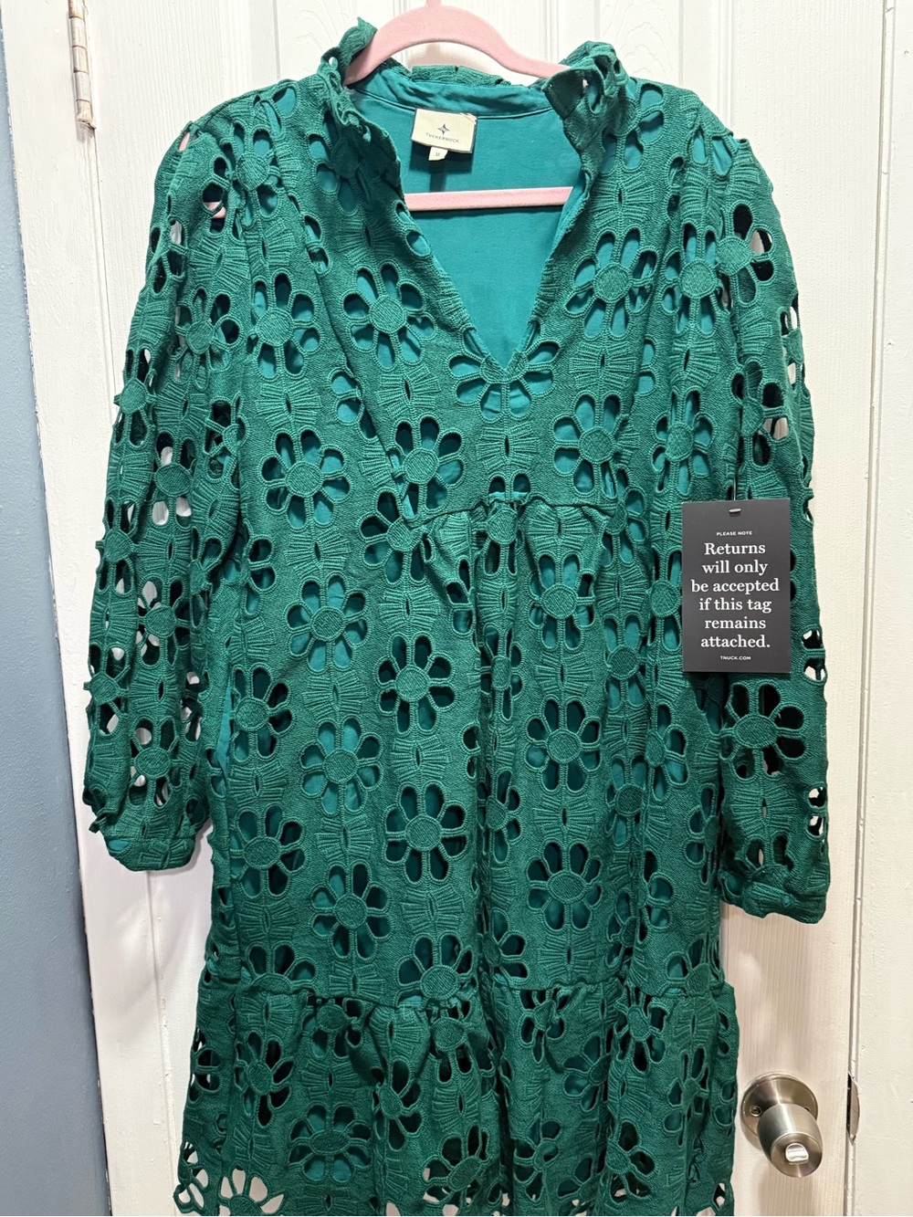 Tuckernuck Teal Floral Crochet Tunic